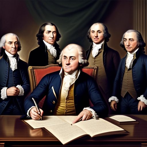 Founding Fathers signing the United States Constitution