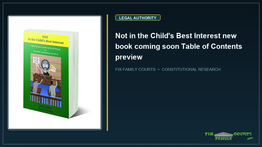 Not in the Child's Best Interest new book coming soon Table of Contents preview