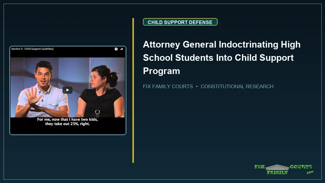 Attorney General Indoctrinating High School Students Into Child Support Program