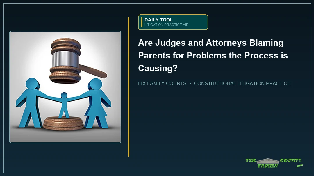DAILY TOOL: Are Judges and Attorneys Blaming Parents for Problems the Process is Causing?