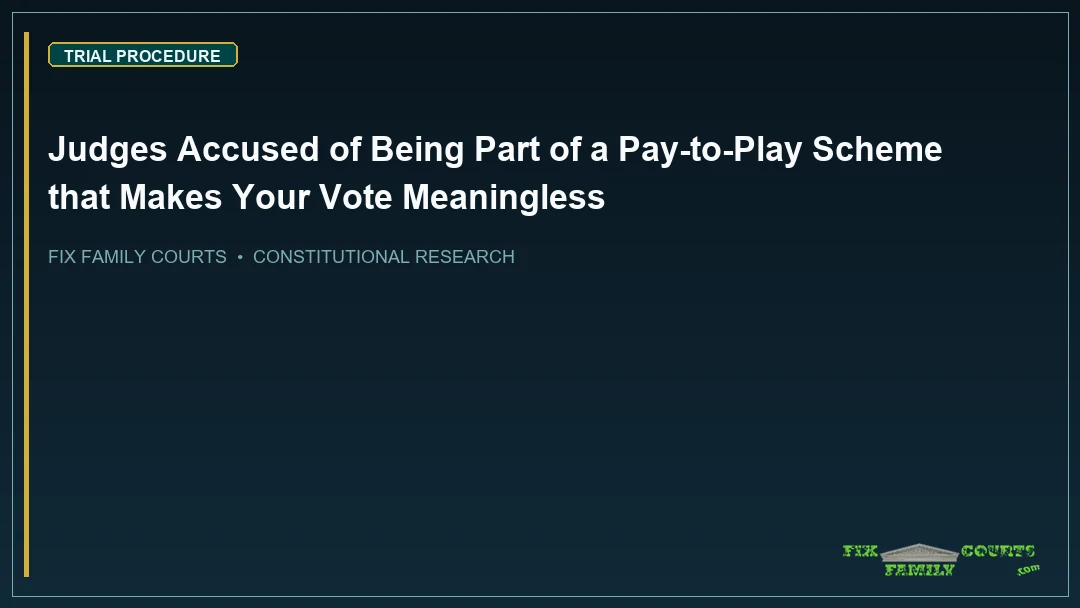 Judges Accused of Being Part of a Pay-to-Play Scheme that Makes Your Vote Meaningless