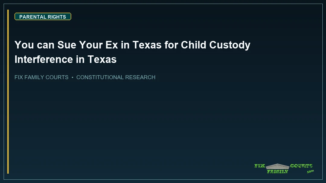 You can Sue Your Ex in Texas for Child Custody Interference in Texas