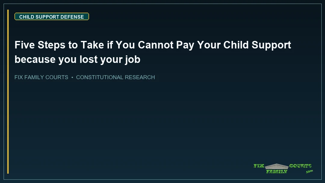 Five Steps to Take if You Cannot Pay Your Child Support because you lost your job