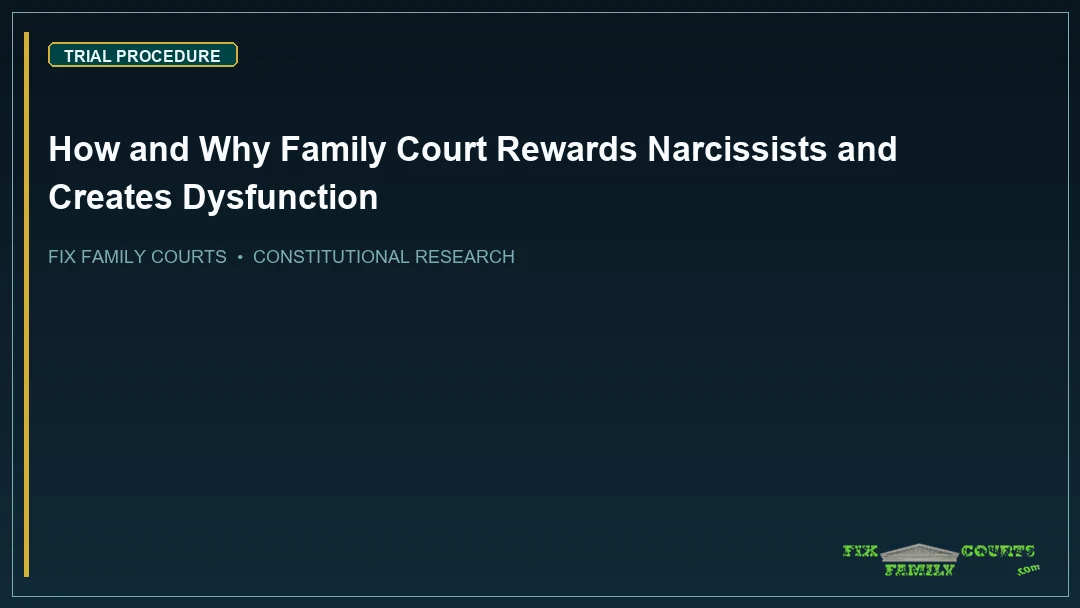 How and Why Family Court Rewards Narcissists and Creates Dysfunction