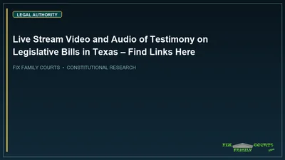 Live Stream Video and Audio of Testimony on Legislative Bills in Texas – Find Links Here