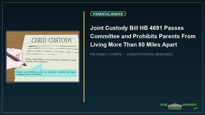 Joint Custody Bill HB 4691 Passes Committee and Prohibits Parents From Living More Than 80 Miles Apart