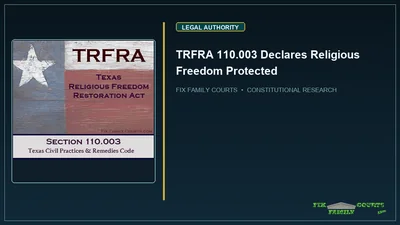 TRFRA 110.003 Declares Religious Freedom Protected
